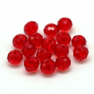 Бусины рондели 4мм (прозрачный светлый красный)